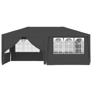 Cort petrecere profesional pereți laterali antracit 4x6m 90g/m² - Img 5