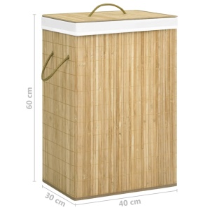 Coș de rufe din bambus, 72 L - Img 7