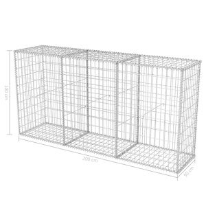 Coș gabion, 200 x 50 x 100 cm, oțel galvanizat - Img 5
