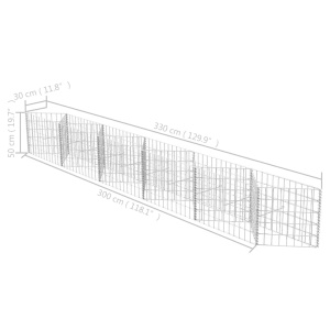 Coș gabion, 300 x 30 x 50 cm, oțel galvanizat - Img 5