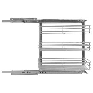 Coș sârmă bucătărie retractabil 3 niveluri argintiu 47x35x56 cm - Img 4
