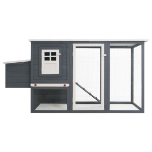 Coteț de exterior pentru găini coteț păsări 1 cuibar gri lemn - Img 3