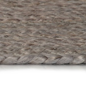 Covor manual, gri, 120 cm, iută, rotund - Img 5