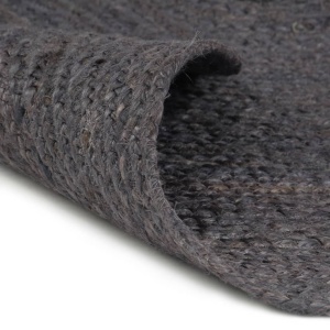 Covor manual, gri inchis, 150 cm, iută, rotund - Img 4