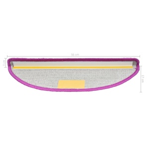 Covorașe de scări, 15 buc., violet, 56 x 20 cm - Img 6