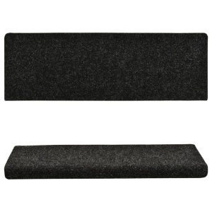 Covorașe de scări cusătură punch, 15 buc., negru, 65 x 25 cm - Img 4