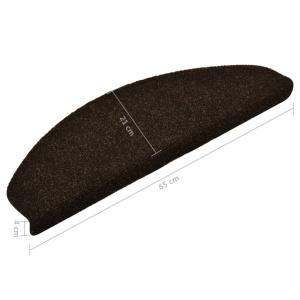 Covorașe scări autoadezive 15 buc. maro 62x21x4 cm stil punch - Img 6