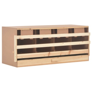 Cuibar găini cu 4 compartimente, 106x40x45 cm, lemn masiv pin - Img 3