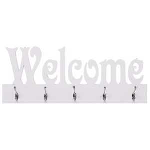Cuier de perete WELCOME, alb, 74 x 29,5 cm - Img 2