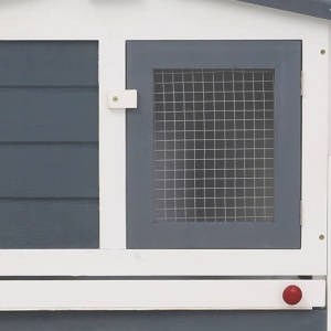 Cușcă exterior pentru iepuri mare, gri&amp;alb, 204x45x85 cm, lemn - Img 2
