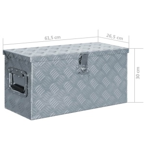 Cutie din aluminiu, 61,5 x 26,5 x 30 cm, argintiu - Img 6