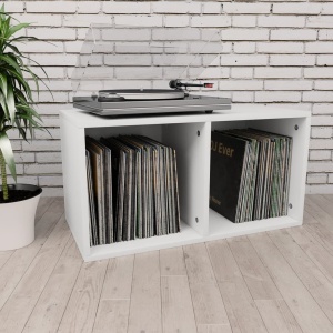 Cutie pentru depozitare vinyl-uri, alb, 71 x 34 x 36 cm, PAL