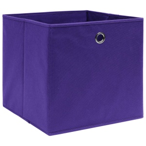 Cutii depozitare, 10 buc., violet, 32x32x32 cm, textil - Img 3