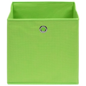 Cutii depozitare, 4 buc., verde, 32x32x32 cm, textil - Img 4
