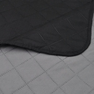 Cuvertură matlasată cu doua fețe 170 x 210 cm, Negru/gri - Img 3
