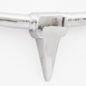 Decorațiune pentru perete tip cap de taur, aluminiu, 96 cm, Argintiu - Img 4