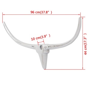 Decorațiune pentru perete tip cap de taur, aluminiu, 96 cm, Argintiu - Img 5