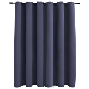 Draperie opacă cu inele metalice, antracit, 290 x 245 cm - Img 2