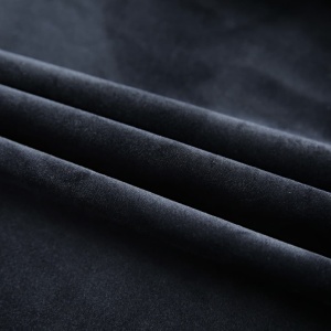 Draperii opace cu cârlige, 2 buc., negru, 140x245 cm, catifea - Img 3