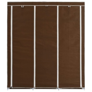 Dulap cu bare și compartimente, maro, 150x45x175 cm, textil - Img 6