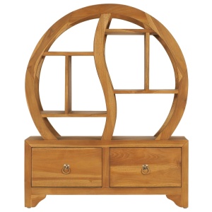 Dulap cu raft Yin Yang, 68 x 26 x 83 cm, lemn masiv de tec - Img 2