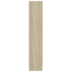 Dulap cu vitrină, alb&stejar Sonoma, 82,5 x 30,5 x 150 cm, PAL - Img 6