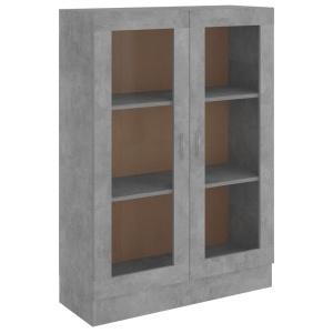 Dulap cu vitrină, gri beton, 82,5 x 30,5 x 115 cm, PAL - Img 2