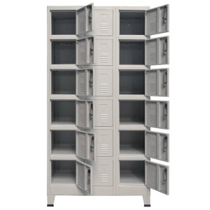 Dulap de vestiar cu 18 compartimente, metal, 90x40x180 cm - Img 4
