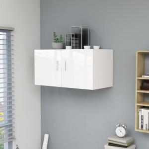 Dulap montat pe perete, alb extralucios, 80x39x40 cm, PAL