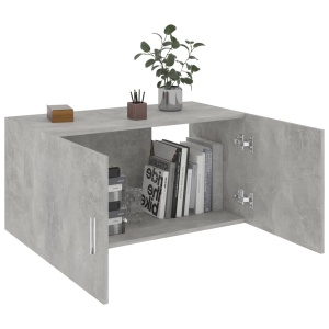 Dulap montat pe perete, gri beton, 80 x 39 x 40 cm, PAL - Img 4