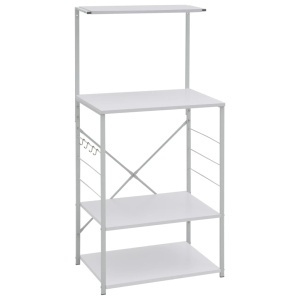 Dulap pentru cuptor de microunde, alb, 60 x 39,6 x 123 cm, PAL - Img 2