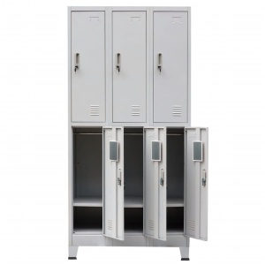 Dulap vestiar cu 6 compartimente, oțel, 90 x 45 x 180 cm, gri - Img 6