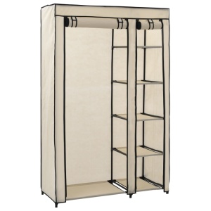 Dulapuri pliabile de haine 2 buc. crem 110x45x175 cm țesătură - Img 8