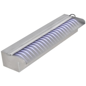 Fântână piscină dreptunghiulară LED-uri 45 cm oțel inoxidabil - Img 3