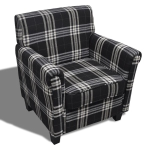 Fotoliu cu pernă, negru, material textil - Img 2