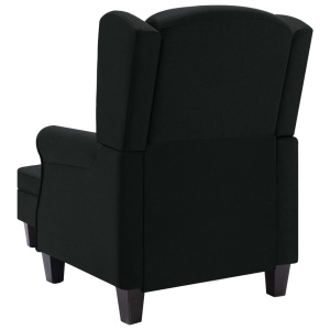 Fotoliu cu taburet pentru picioare, negru, material textil - Img 5