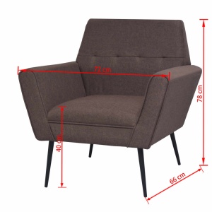 Fotoliu, maro, oțel și material textil - Img 6