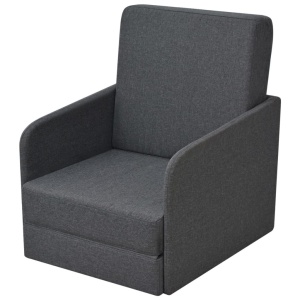 Fotoliu pat extensibil, gri inchis, material textil