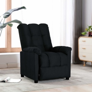 Fotoliu rabatabil, negru, material textil