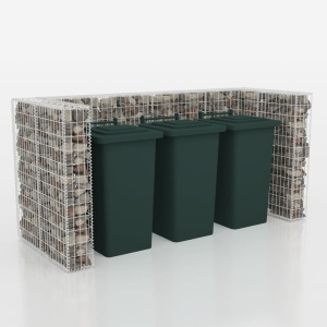Gabion triplu ingrădire pubelă, oțel, 250 x 100 x 120 cm - Img 3