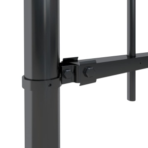 Gard de grădină cu vârf curbat, negru, 5,1 x 1,2 m, oțel - Img 4