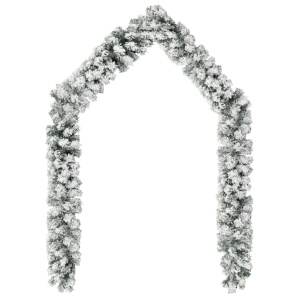 Ghirlandă de Crăciun cu zăpadă, verde, 20 m, PVC - Img 2
