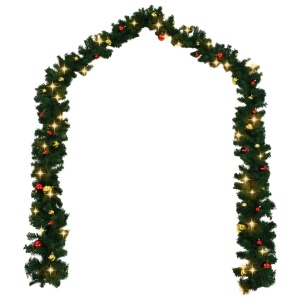 Ghirlandă de Crăciun decorată cu globuri și becuri LED, 20 m - Img 3