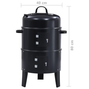 Grătar pe cărbuni cu afumătoare 3-in-1, 40 x 80 cm - Img 11