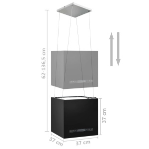 Hotă suspendată insulă, LCD tactil, 37 cm, oțel - Img 7