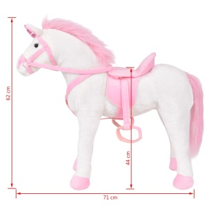 Jucărie Unicorn din pluș Alb și Roz XXL - Img 5