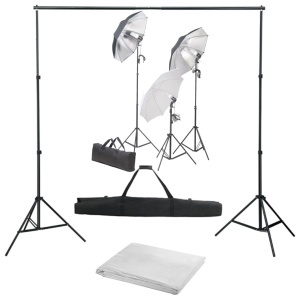 Kit studio foto cu set de lumini și fundal