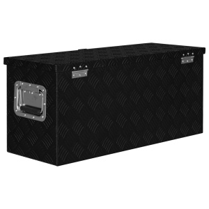 Ladă de aluminiu, negru, 80 x 30 x 35 cm - Img 4