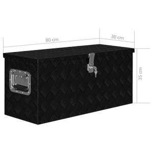 Ladă de aluminiu, negru, 80 x 30 x 35 cm - Img 6
