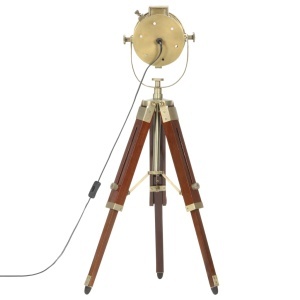 Lampă de podea cu trepied, 69 cm, lemn masiv de mango - Img 5